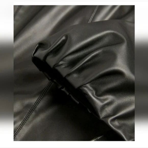 Alice + Olivia Frances Vegan Leather Puff Sleeve Mini Dress Size 2 - Picture 11 of 16